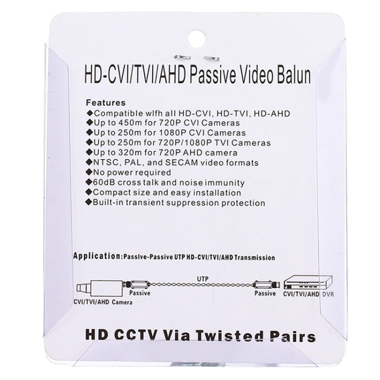 2 PCS HD 202P Coaxial CVI/TVI/AHD 1CH Passive Transceiver Video Balun, 202P 2 PCS HD 202P Coaxial CVI/TVI/AHD 1CH Passive Transceiver Video Balun, 202P